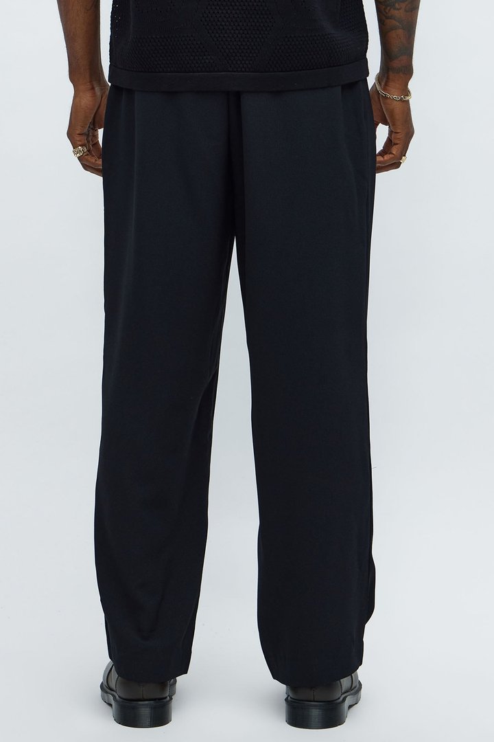 Golden Hour Straight Double Pleated Trouser - Black
