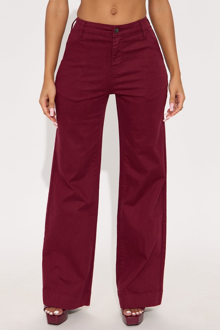 Margot Classic Color Trouser Jean - Burgundy