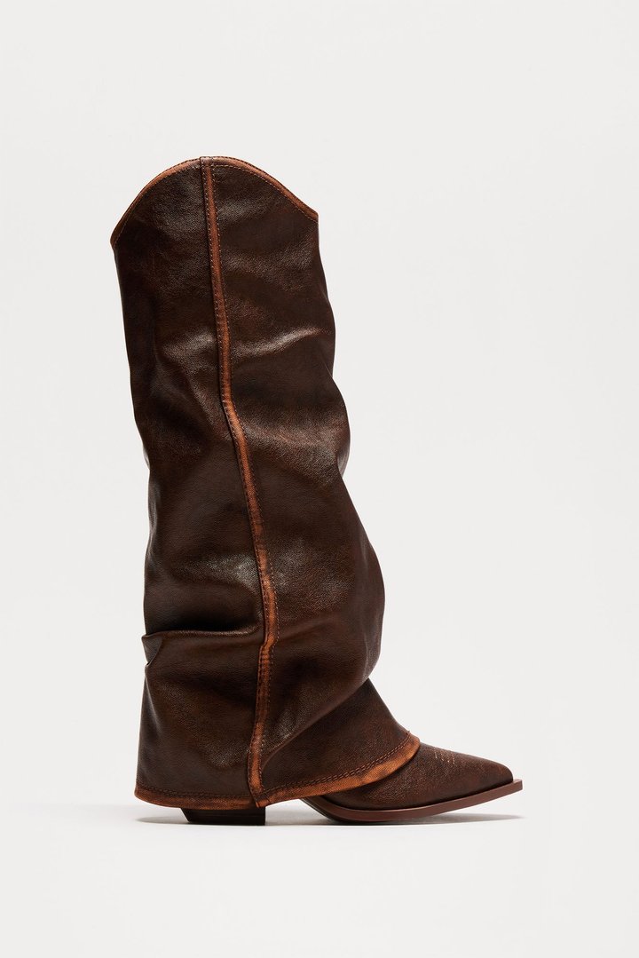 Mason Overlay Boots - Brown