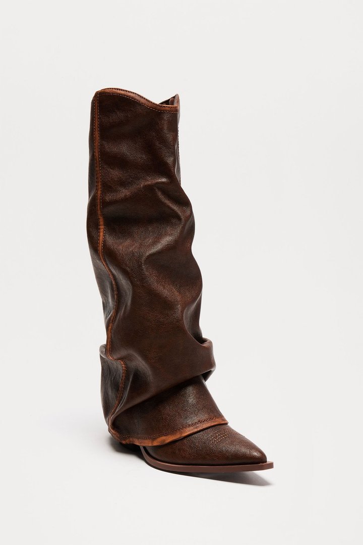 Mason Overlay Boots - Brown