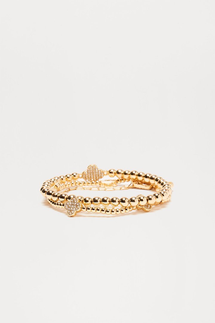 Bailey Beads 3 Piece Bracelet Set - Gold