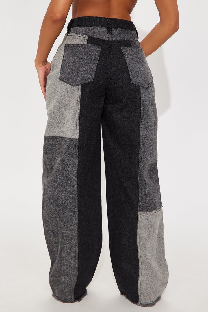 Midnight Show Loose Denim Jeans - Black Wash