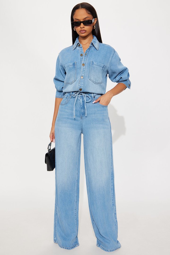 Serafi Denim Jumpsuit - Medium Wash
