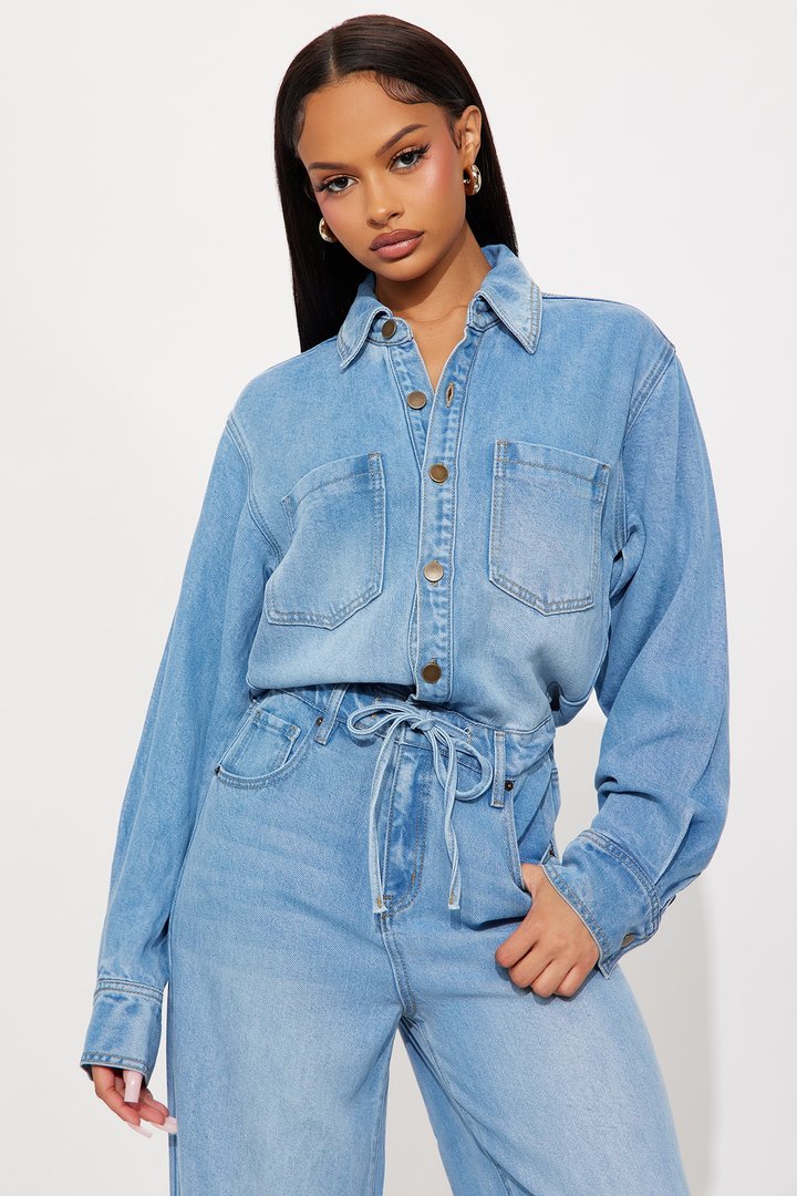 Serafi Denim Jumpsuit - Medium Wash
