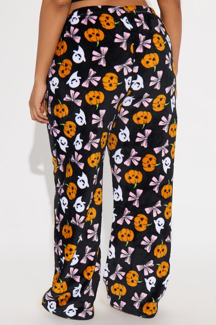 Spooky Cutie Halloween Plush PJ Pants - Black/combo