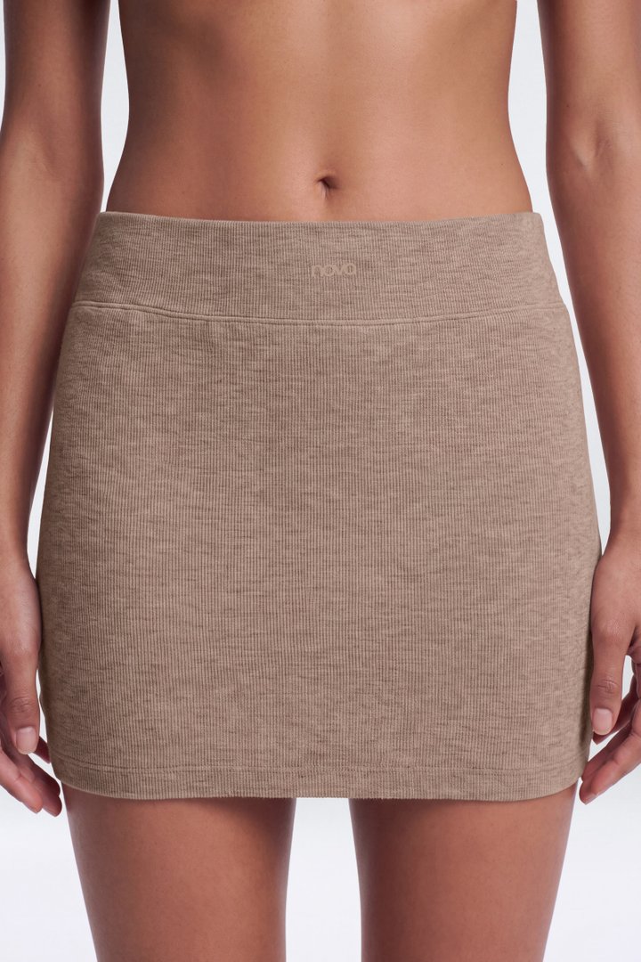 CottonFlex™ Mini Sports Skort - Heather Taupe