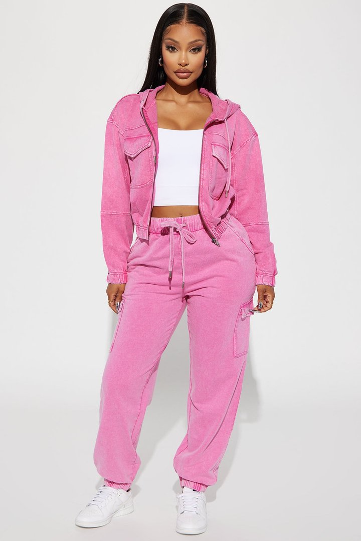 Fiona Fleece Lounge Jacket - Fuchsia