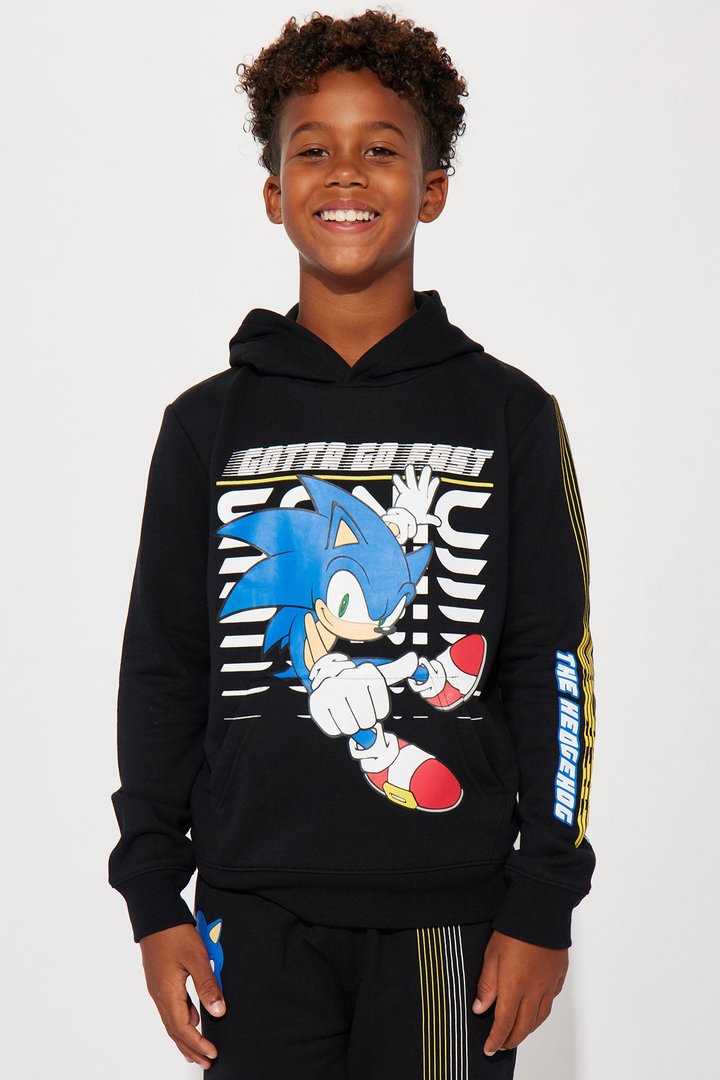 Mini Sonic Gotta Go Fast Fleece Jogger Set - Black