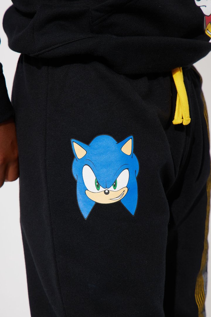 Mini Sonic Gotta Go Fast Fleece Jogger Set - Black