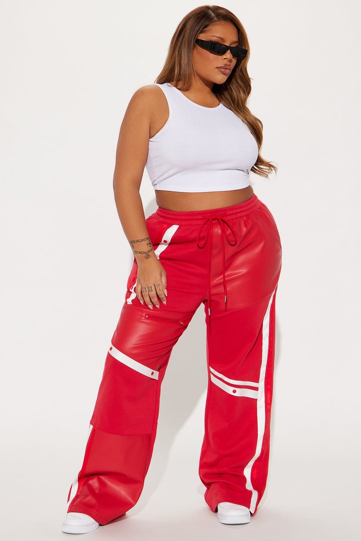 Private Landing Striped Track Pant - Red/White