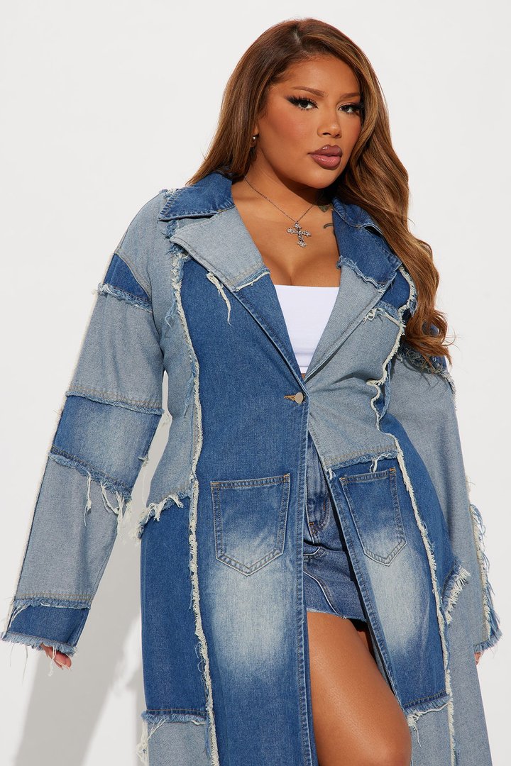 Don't Talk Loud Denim Coat - Vintage Wash