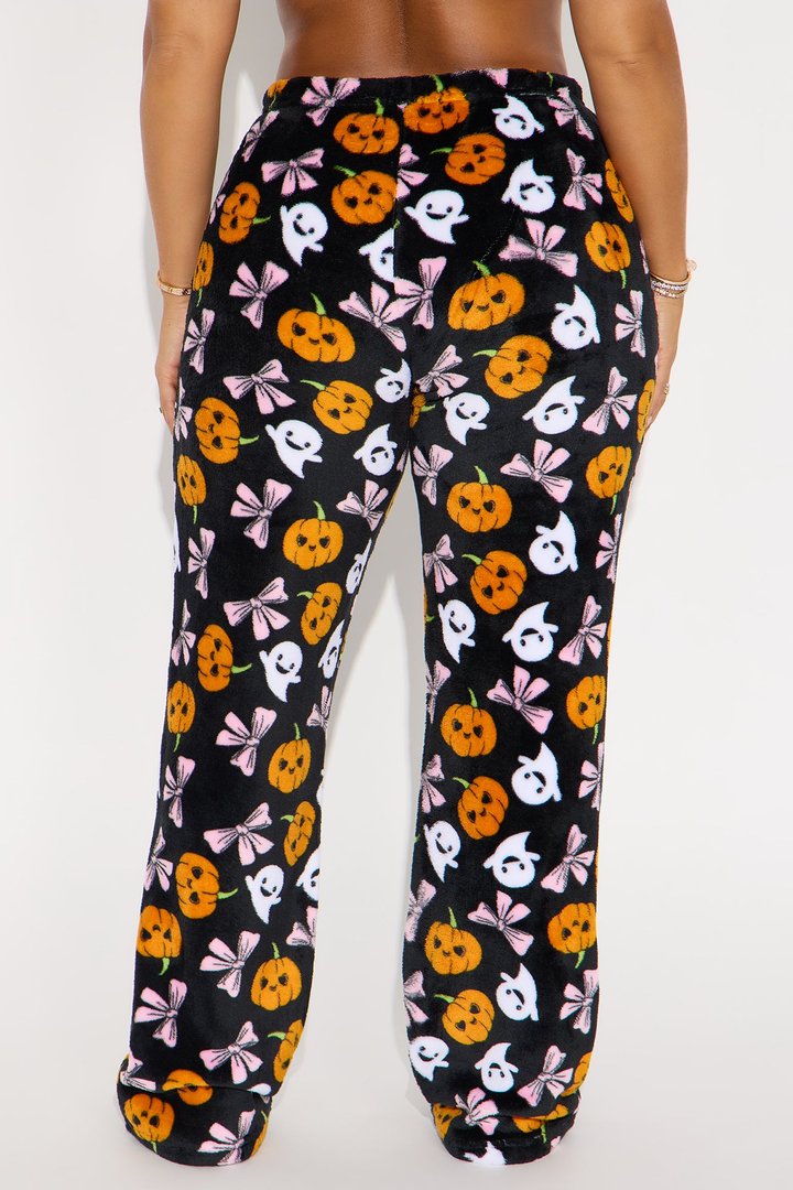 Spooky Cutie Halloween Plush PJ Pants - Black/combo