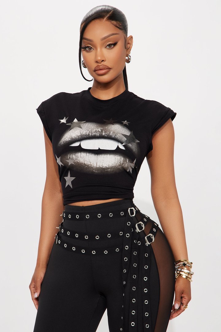 Star Shine Muscle Tee - Black