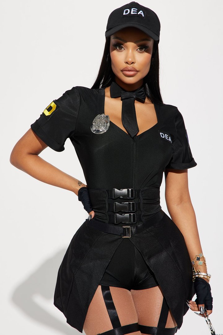 Sexy DEA Agent 6 Piece Costume Set - Black