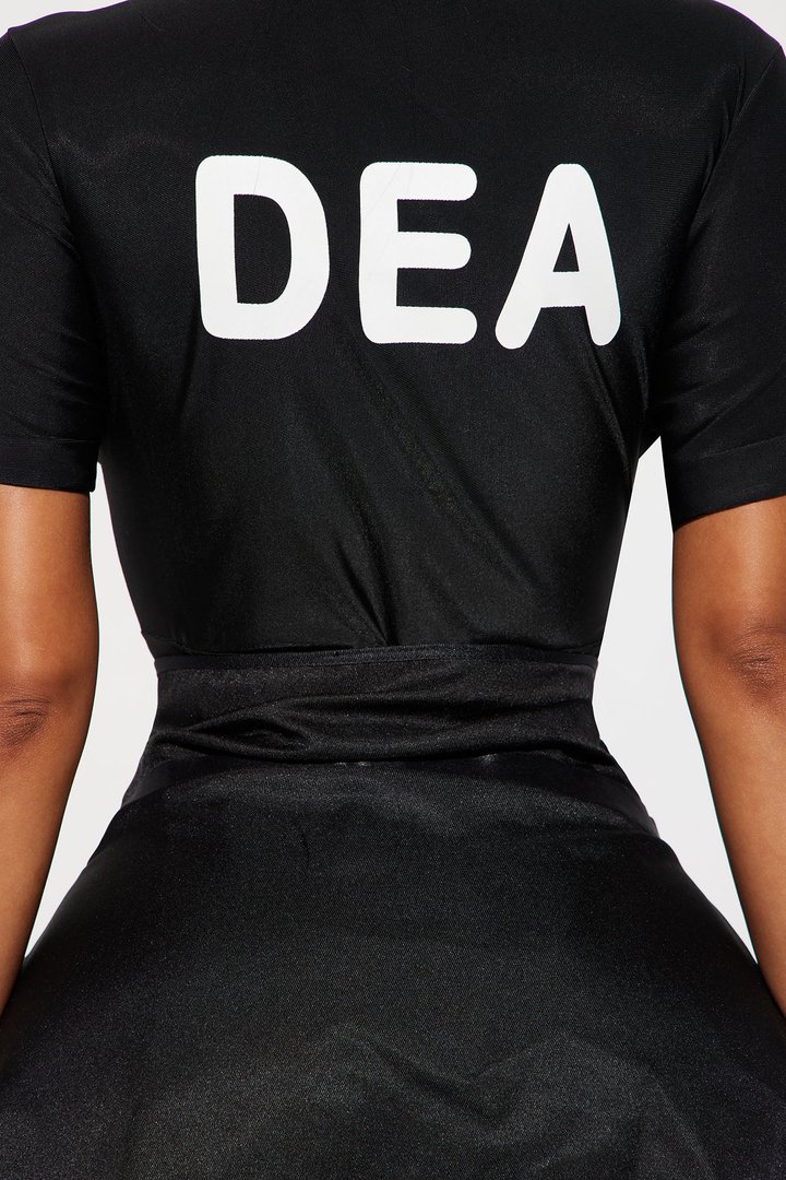 Sexy DEA Agent 6 Piece Costume Set - Black