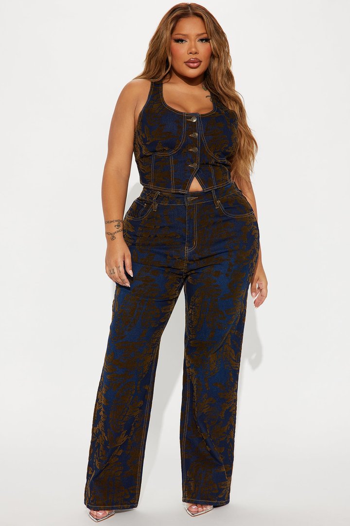 Keeping The Peace Velvet Stretch Straight Leg Jeans - Dark Wash