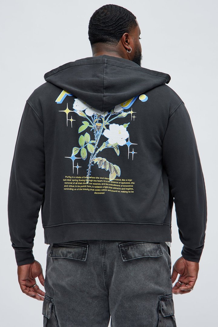 Purity Zip Up Hoodie - Black