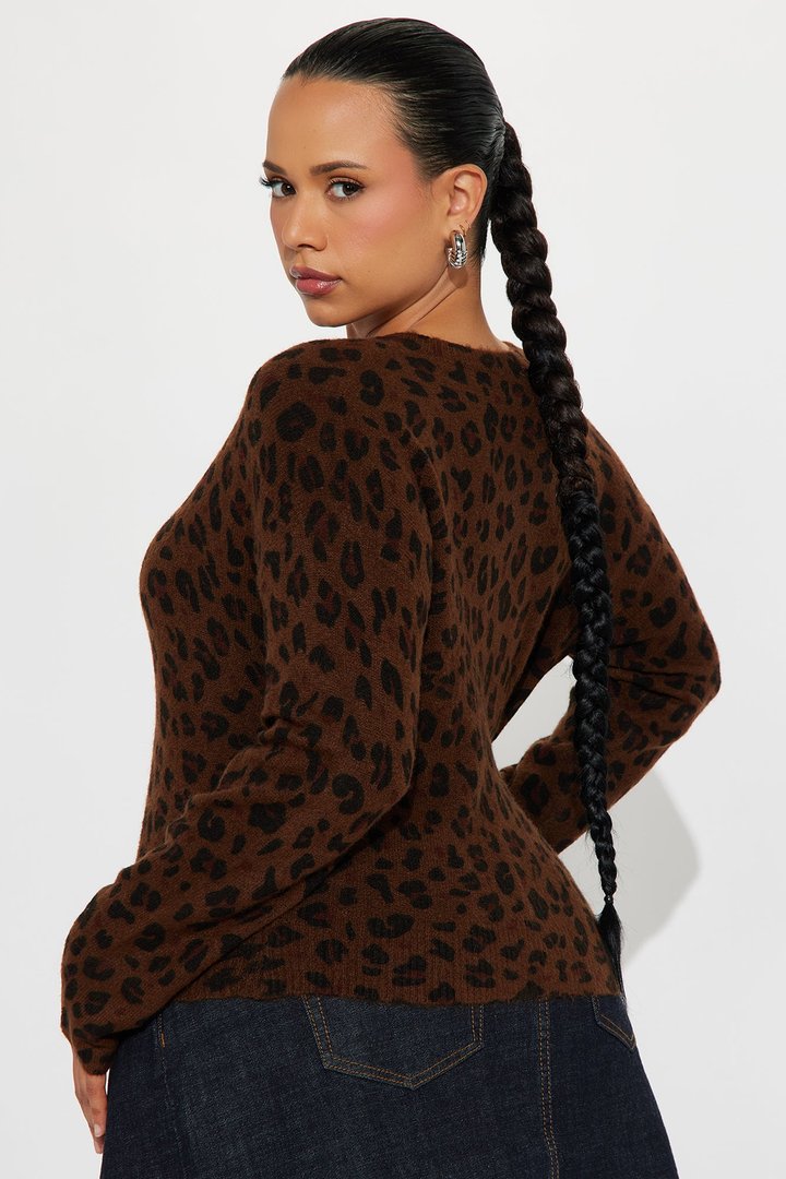 Born Wild Leopard Cardigan - Brown Combo