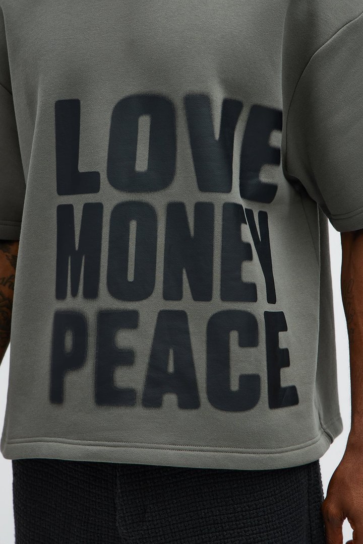 Tayson Oversized Spray Paint Short Sleeve Tee - Dark Grey