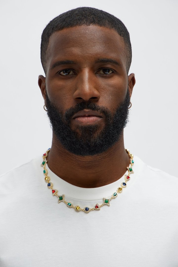 Mixed Stones Iced Necklace - Multi Color