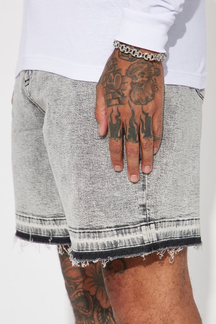 My Idea Relaxed Denim Shorts - Grey