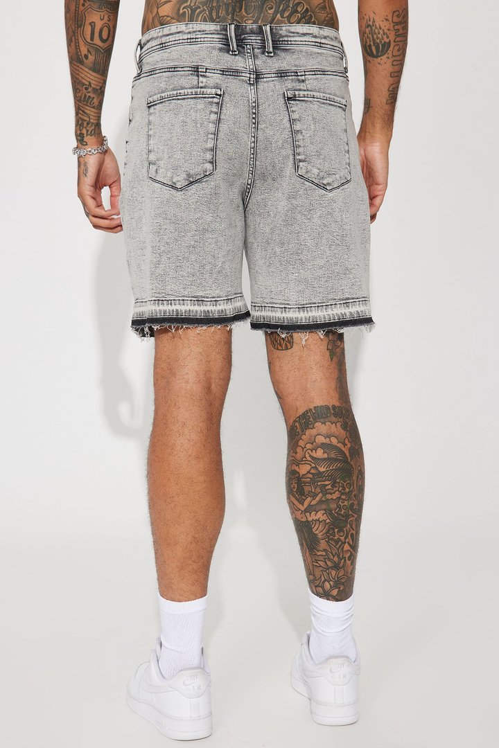 My Idea Relaxed Denim Shorts - Grey