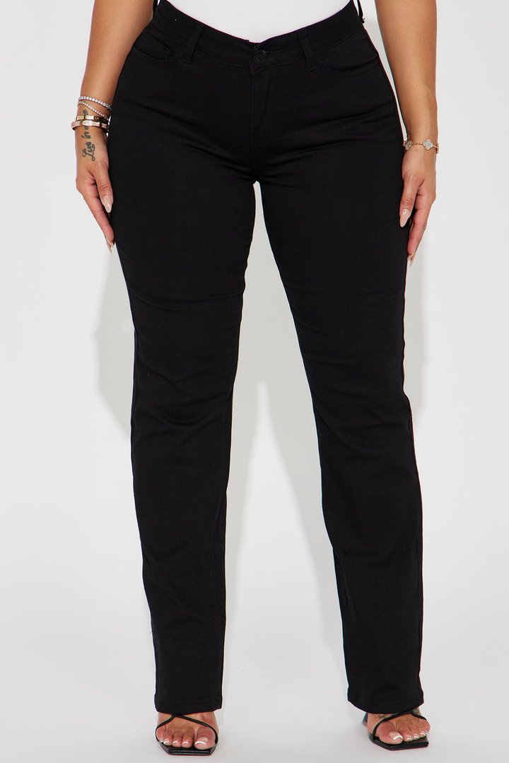 Straight Leg Uniform Pants - Black