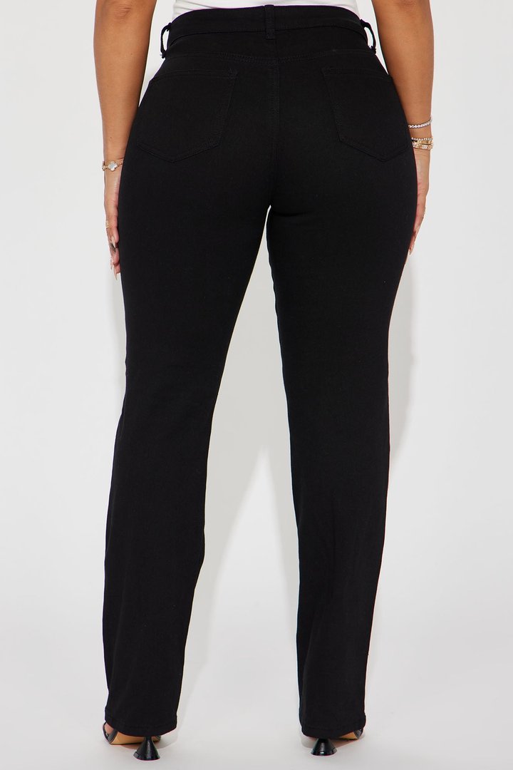 Straight Leg Uniform Pants - Black