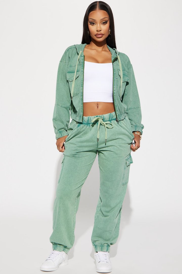 Fiona Fleece Lounge Jacket - Green
