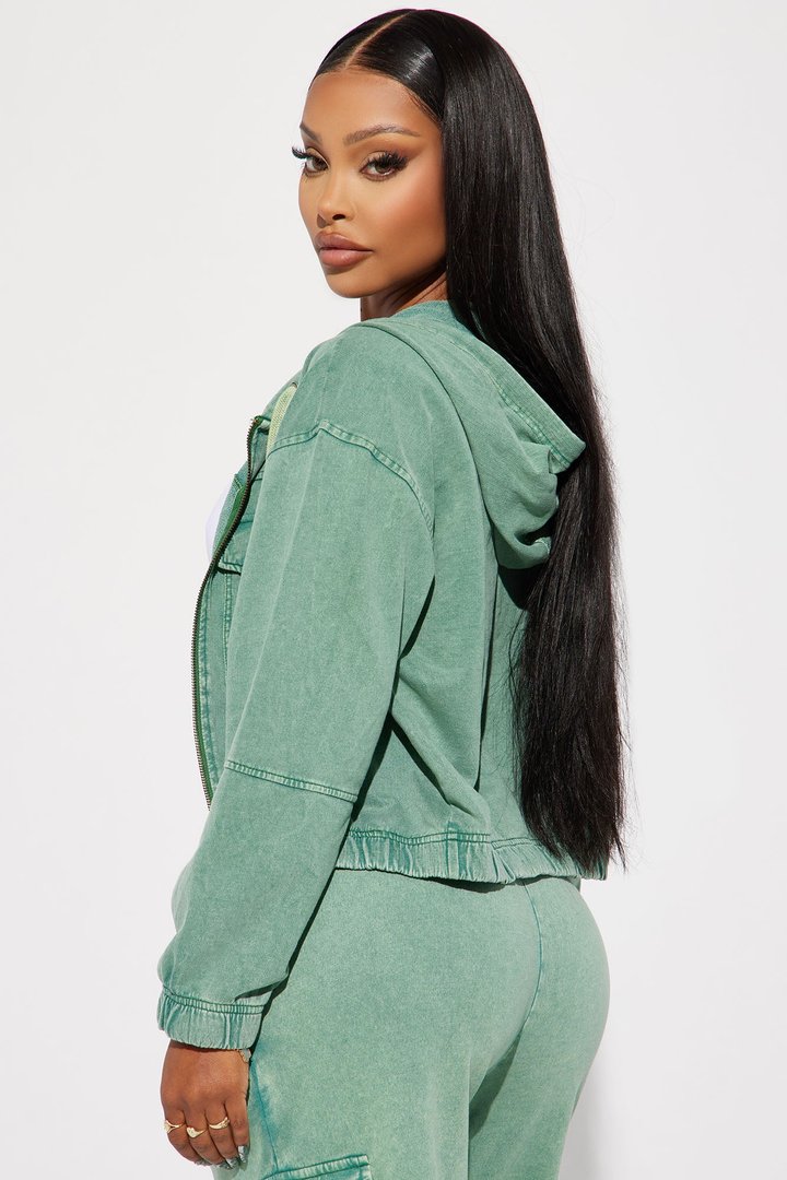 Fiona Fleece Lounge Jacket - Green