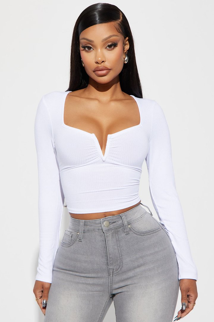 Anaya Ribbed Top - White