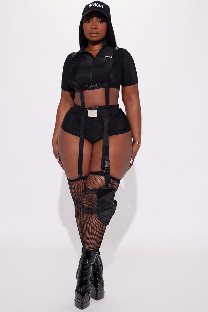 SWAT Babe 6 Piece Costume Set - Black