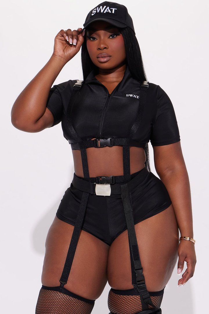 SWAT Babe 6 Piece Costume Set - Black