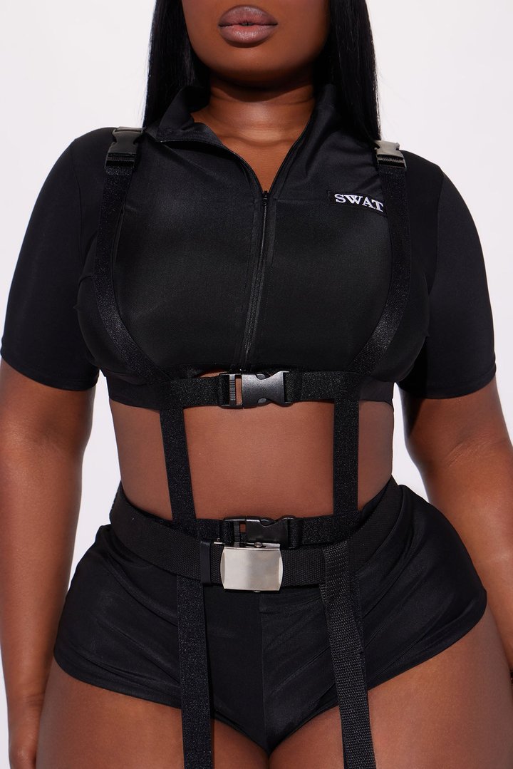 SWAT Babe 6 Piece Costume Set - Black
