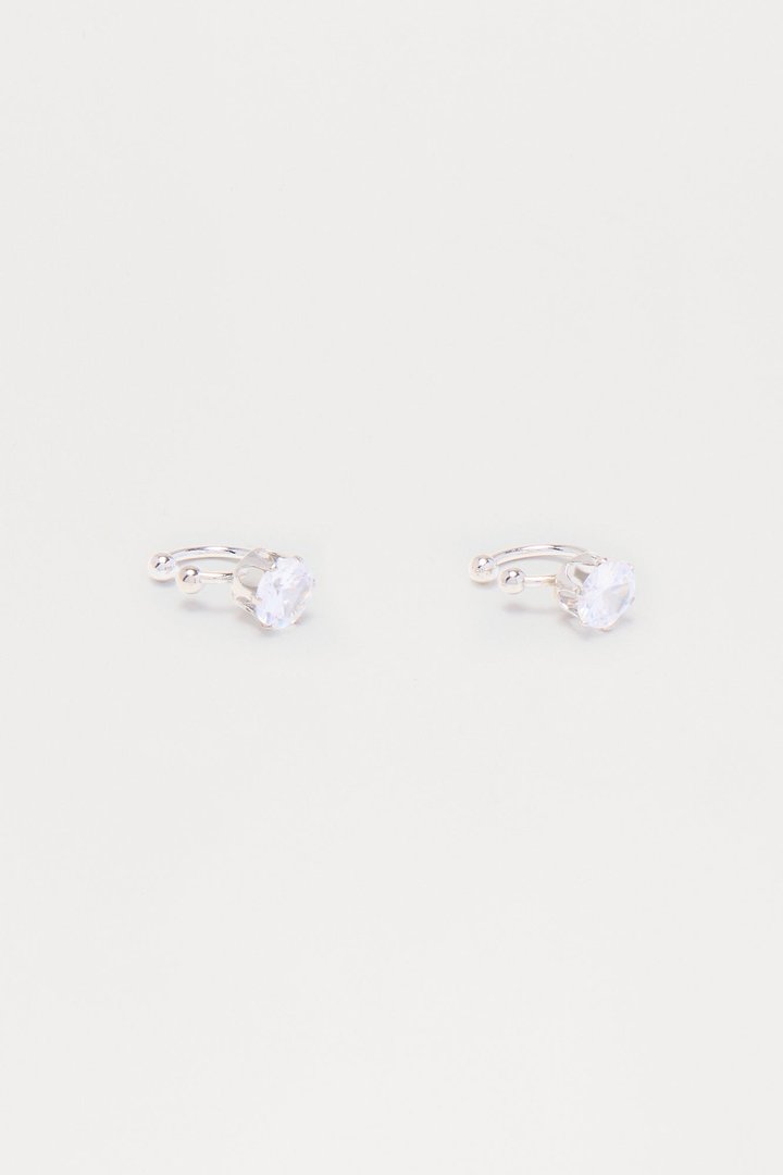 Glitter Bite 2 Piece Lip Ring Set - Silver