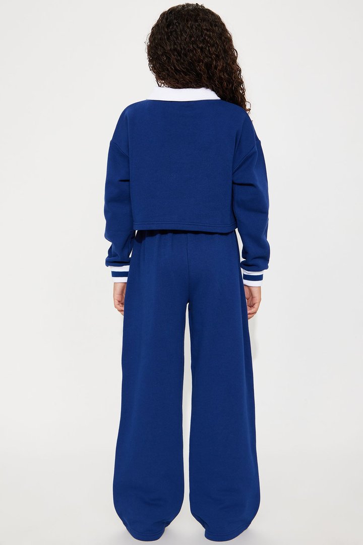 Mini Country Club Polo Fleece Pant Set - Navy