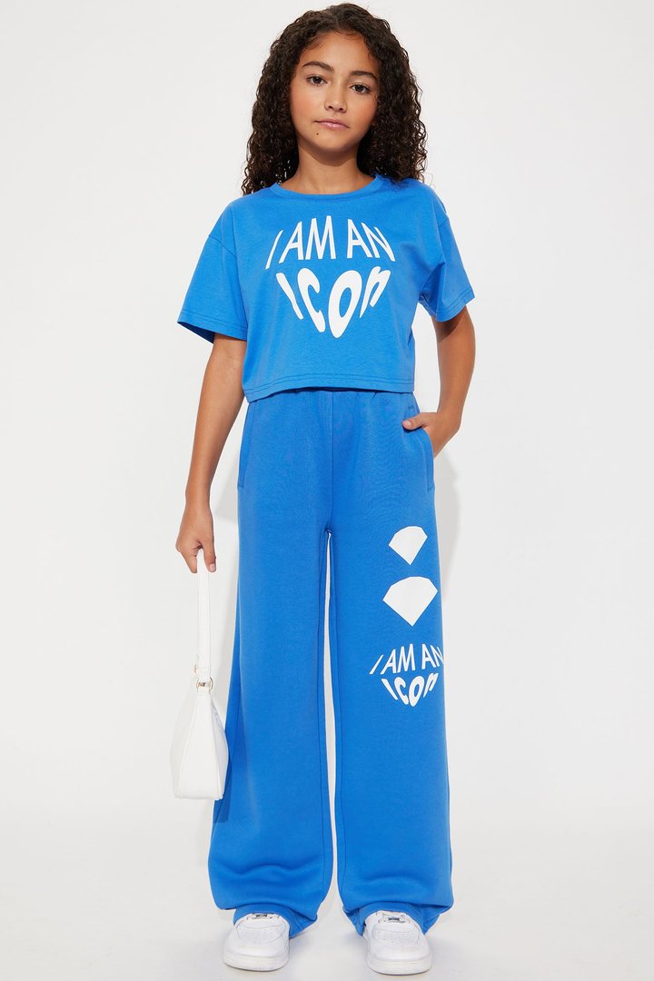 Mini I Am An Icon Tee And Pant Set - Blue