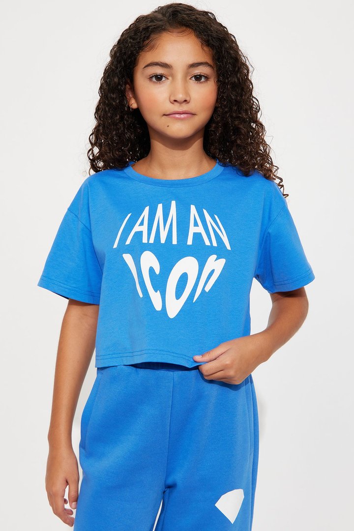 Mini I Am An Icon Tee And Pant Set - Blue