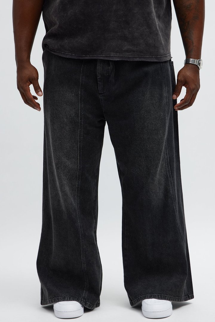 Baggy Crossover Come Again Jean - Black Wash