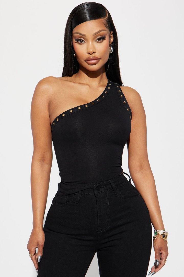 Aphrodite One Shoulder Top - Black