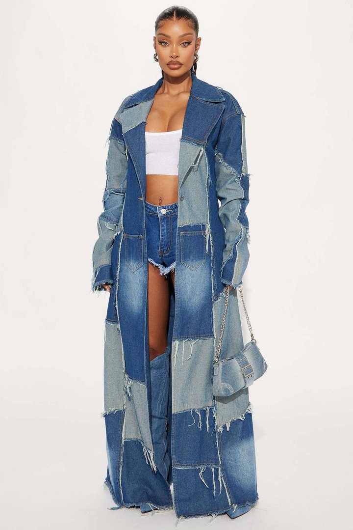 Don't Talk Loud Denim Coat - Vintage Wash