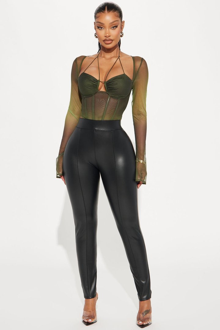 Taylor Faux Leather Legging - Black