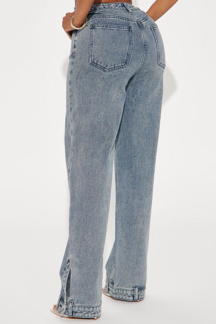 Got Your Mind Racing Straight Leg Jeans - Grey