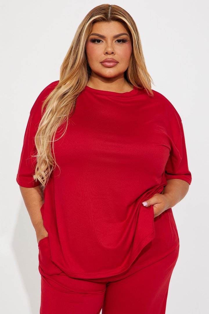 Relax Mood PJ Pant Set - DarkRed