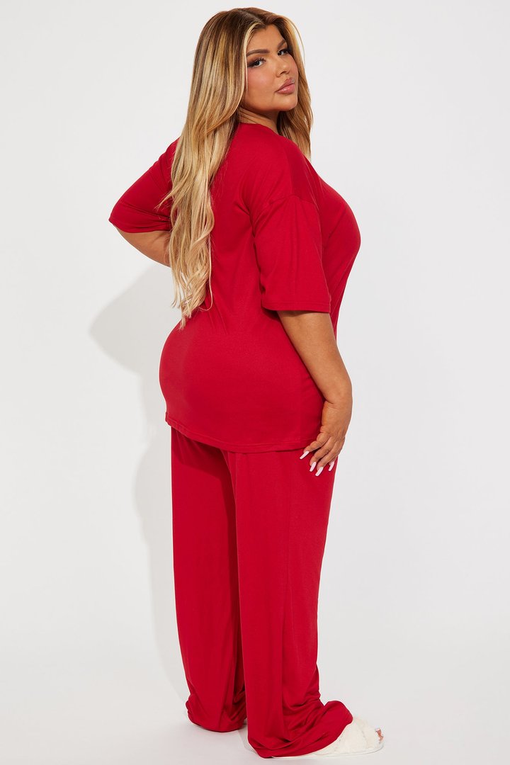 Relax Mood PJ Pant Set - DarkRed