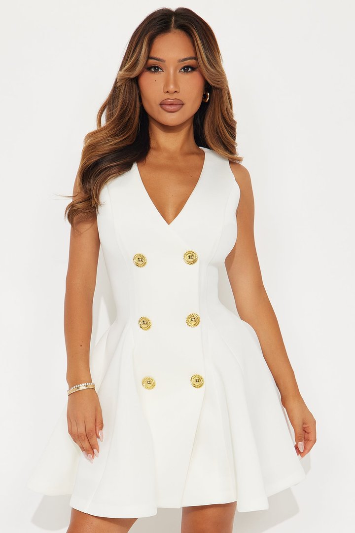 Tall Queen Of Everything Pleated Mini Dress - White