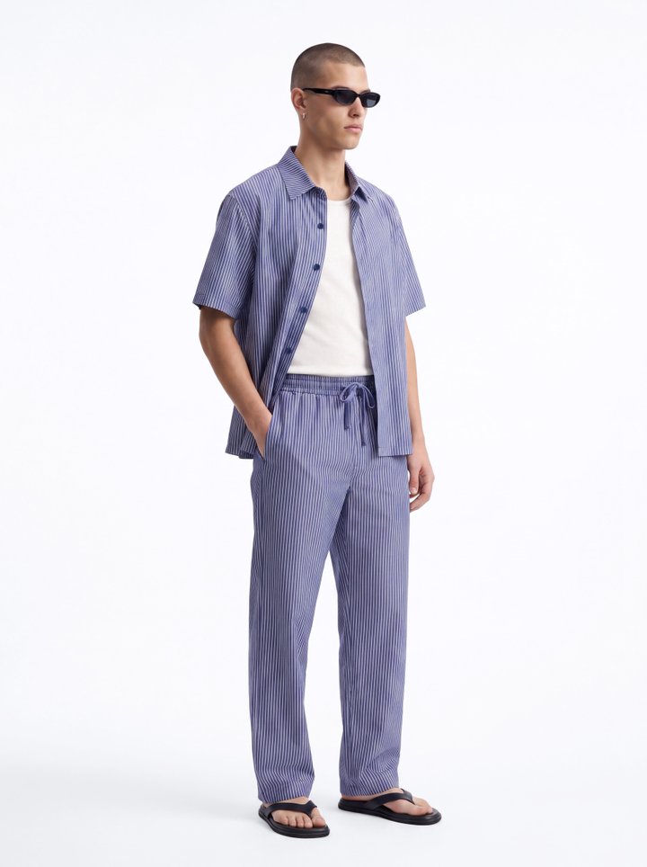 Monaco Relaxed Stripe Pant - Navy/combo