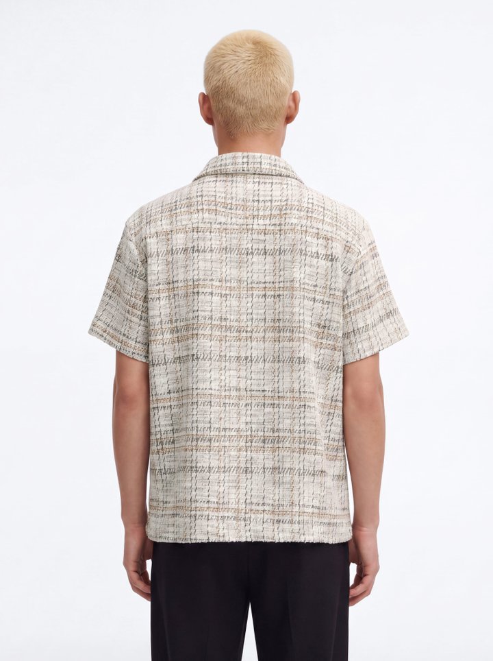 Rodeo Boucle Button Up Shirt - Cream/combo
