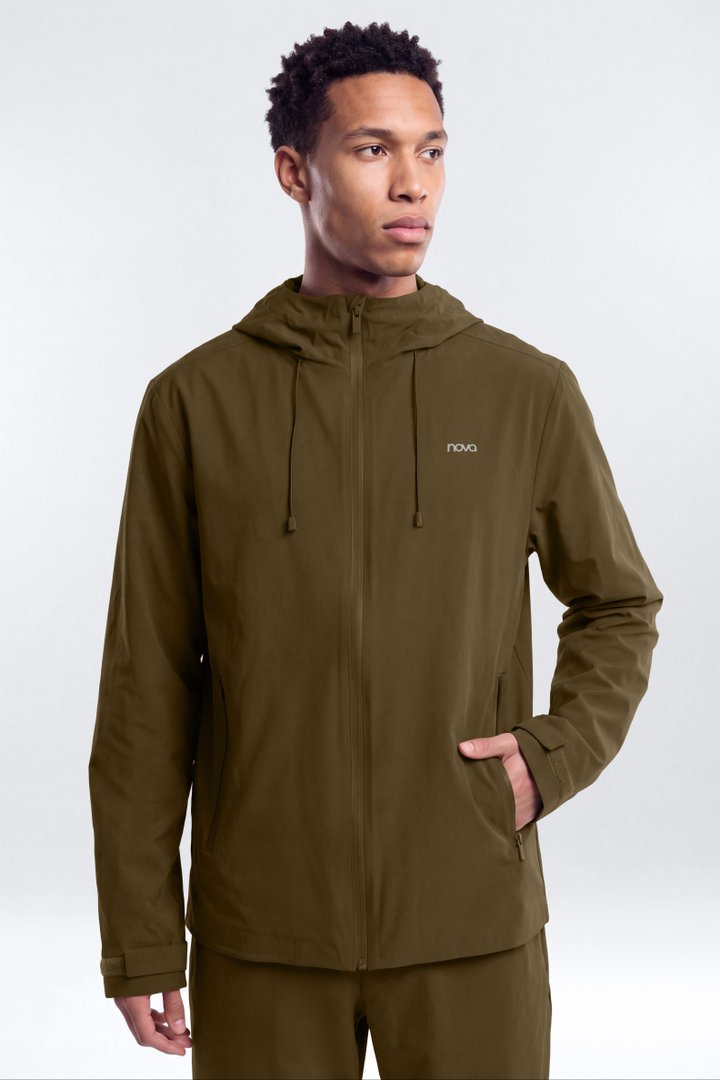 ActiveNylon™ Full Zip Hooded Jacket - Military Green