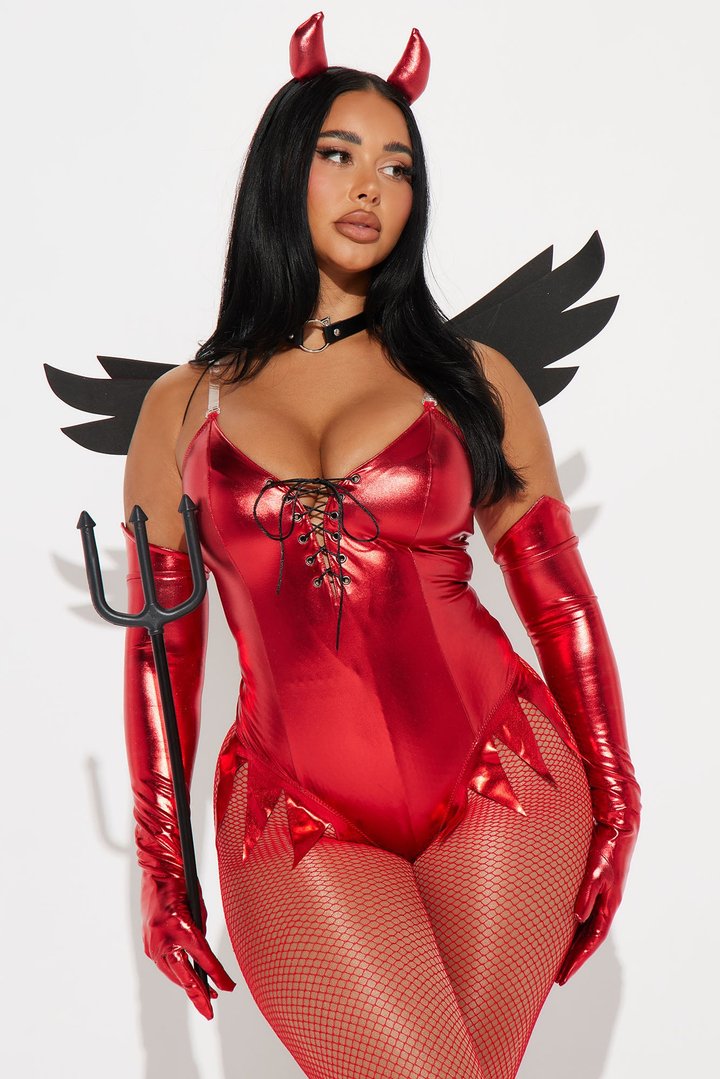 Devil Baddie Babe 7 Piece Costume Set - Red